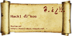 Hackl Ákos névjegykártya