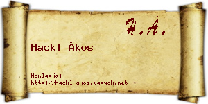 Hackl Ákos névjegykártya